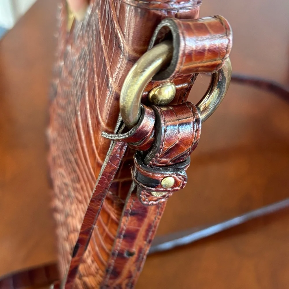Brahmin‎ Brown Croc-Embossed Crossbody Bag